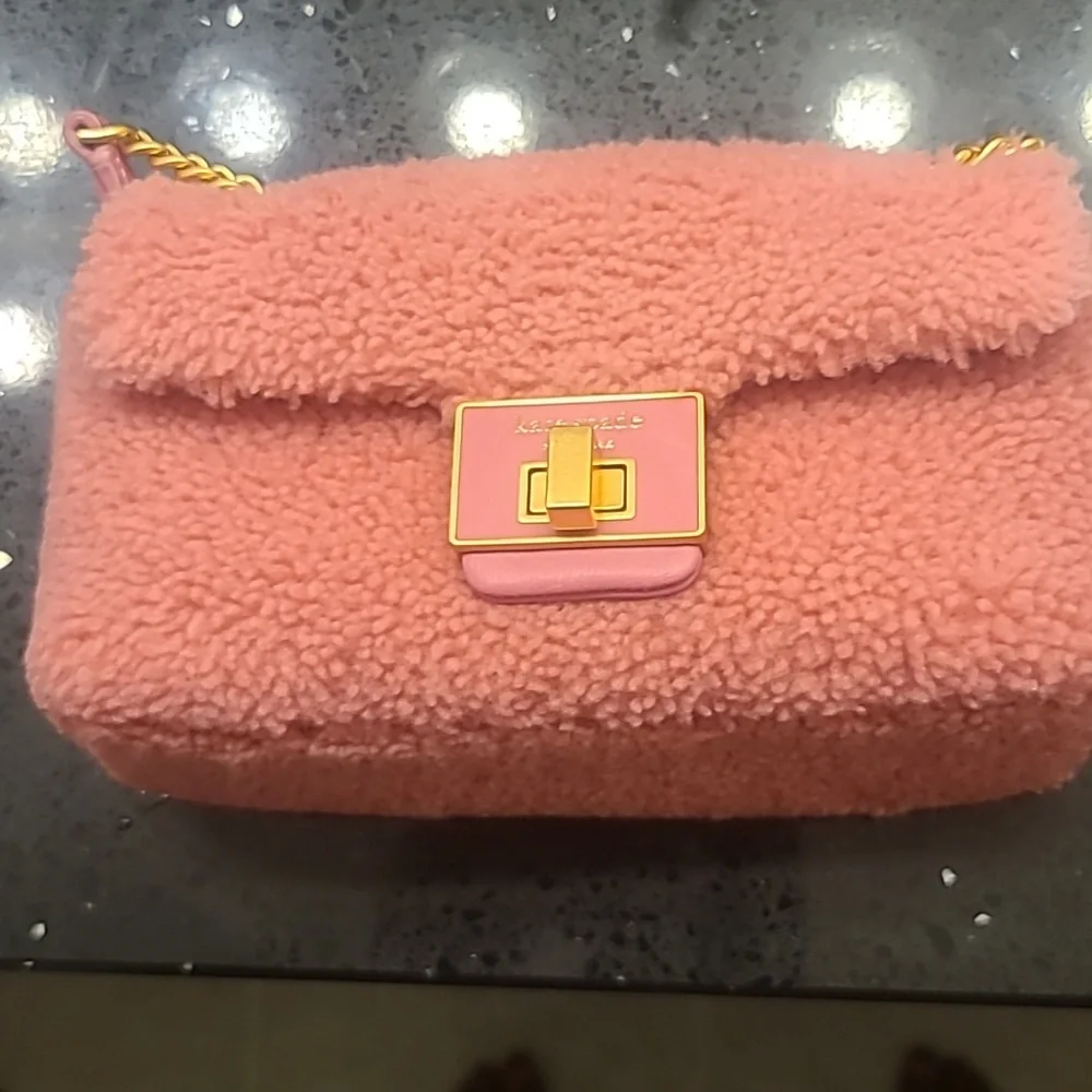 Kate Spade Evelyn Sherpa pink small Crossbody Bag - Picture 4 of 8